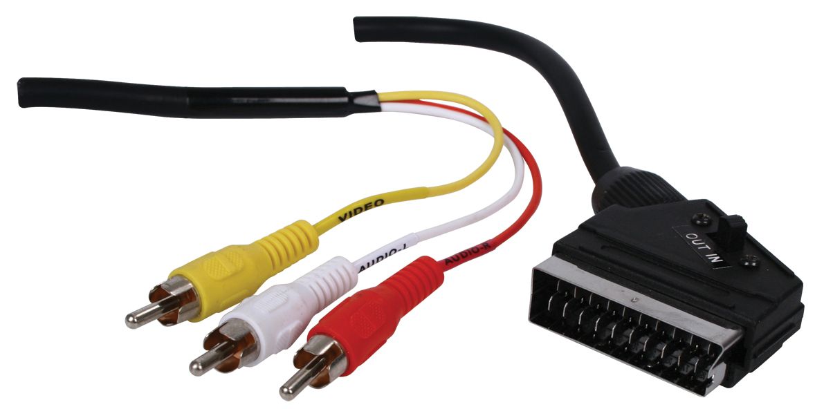 Câble Péritel vers 3 RCA mâles 2m (IN/OUT)