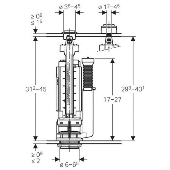 Mécanisme WC à bouton - Type 290 DT - Geberit – Image 2