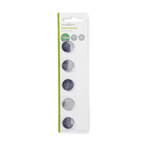 Pack de 5 piles bouton Lithium 3V - CR2016 – Image 2