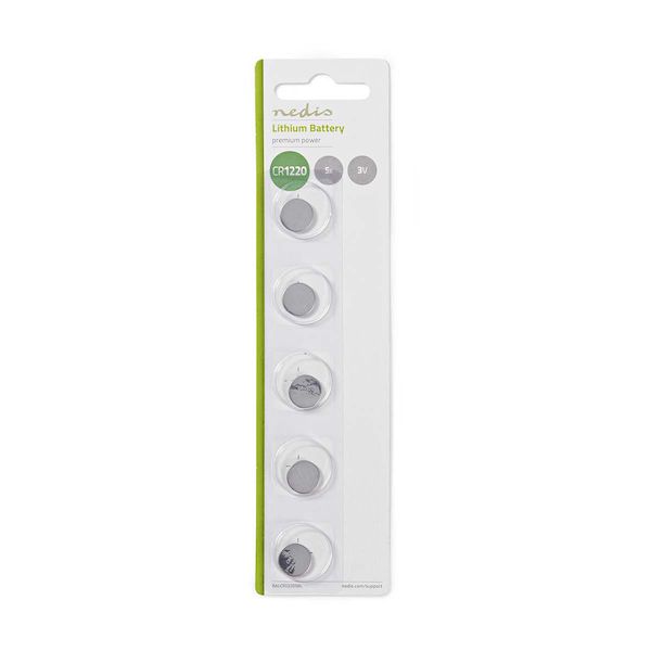 Pack de 5 piles bouton Lithium 3V - CR1220 – Image 2