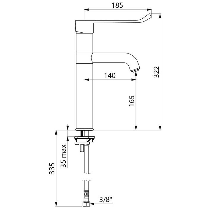 Mitigeur lavabo à commande au poignet - Bec oriantable - Delabie – Image 2