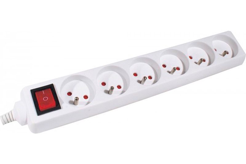 Multiprise électrique 6 prises avec interrupteur