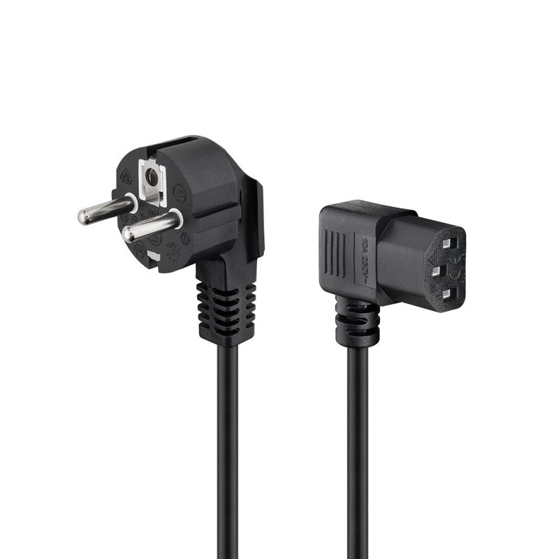 Câble électrique secteur 2m coudé droite noir – Image 2