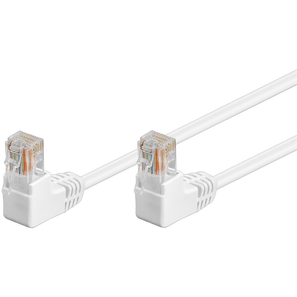 Câble Ethernet Cat 5e U/UTP blanc 2x RJ45 coudés – Image 3