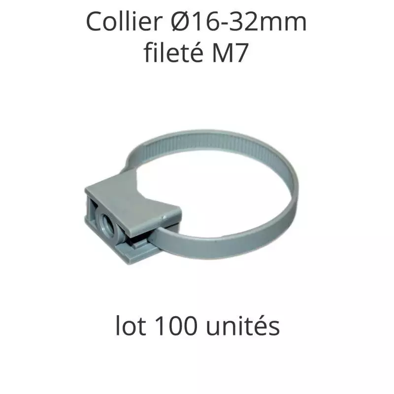 Collier de fixation de câble et conduits fileté M7