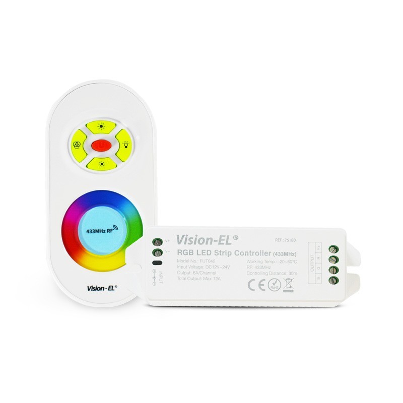Contrôleur RGB 12-24V + Télécommande RF Miidex Lighting®