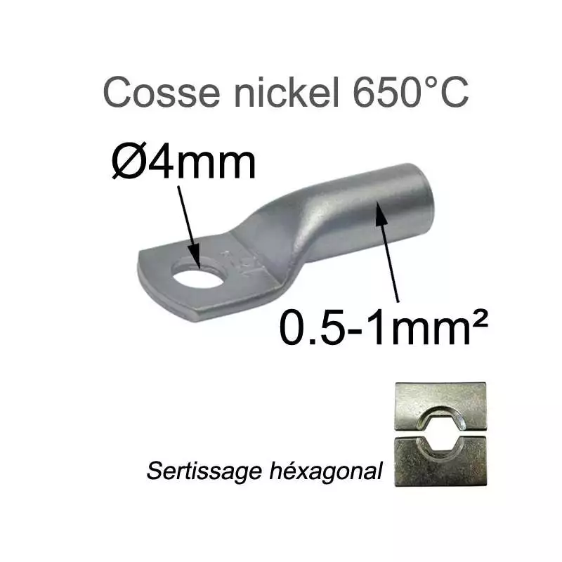 Cosse haute température 650°C à sertir